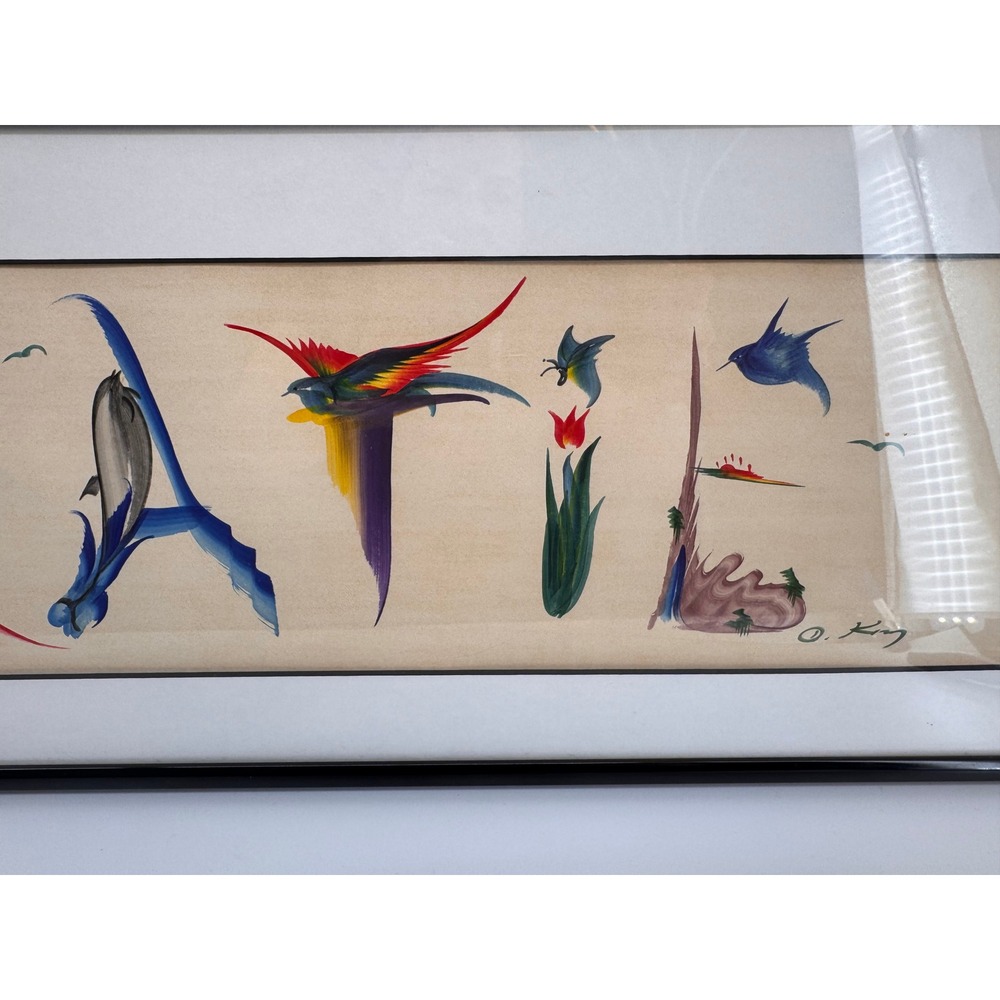 OrigDanny King Watercolor "KATIE" Personalized Name Art Framed Signed Folk Art - Picture 7 of 14